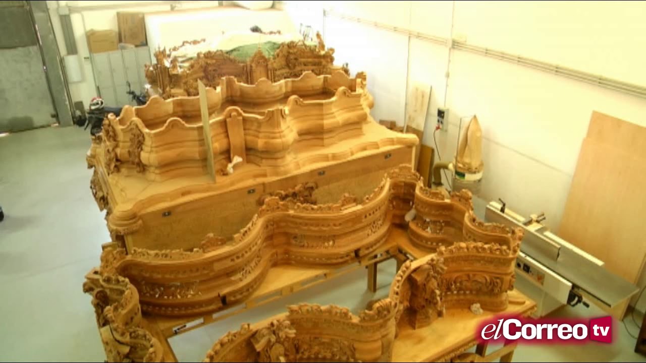 Paso del Cristo de la Humildad en el taller de Francisco Verdugo