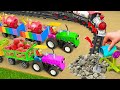 Diy tractor mini Bulldozer to making concrete road | Construction Vehicles, Road Roller #6