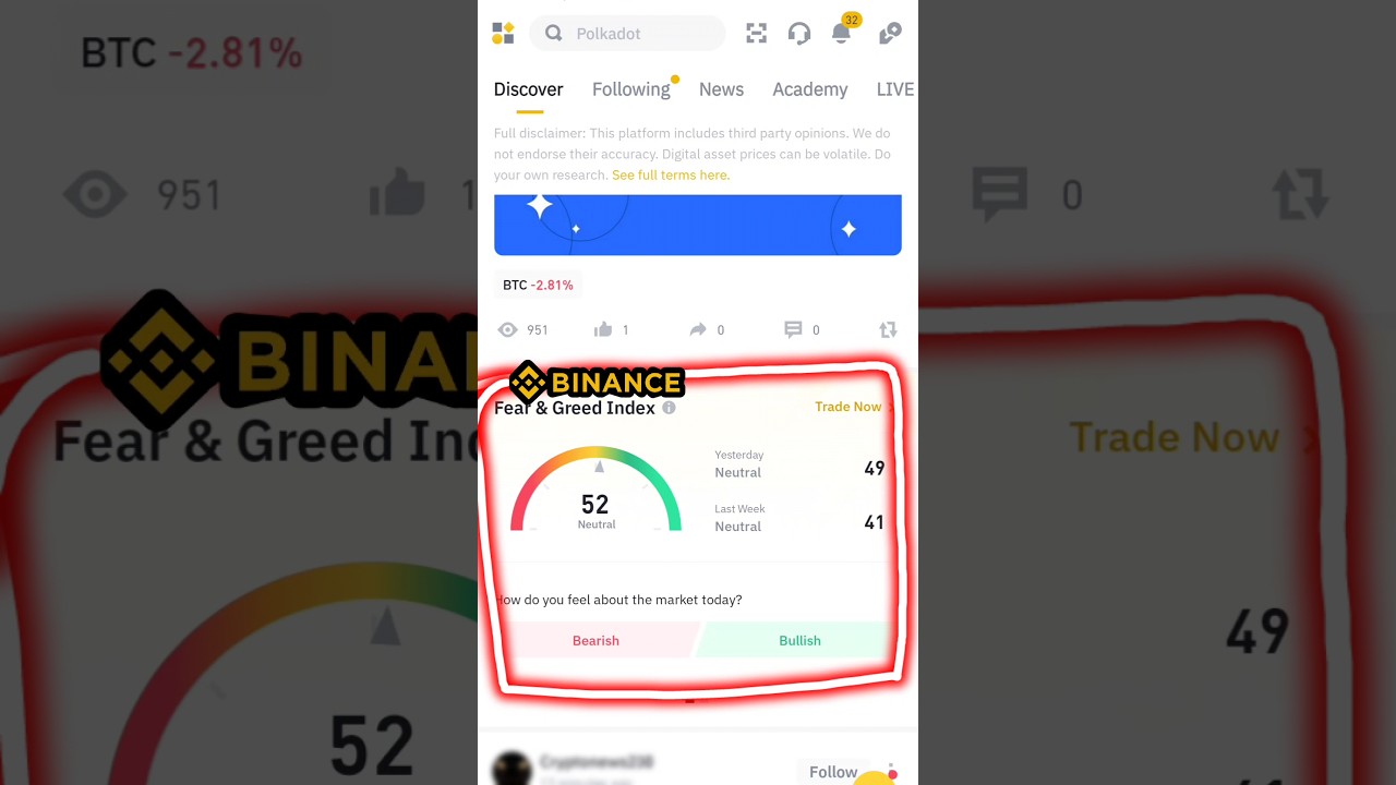 Binance fear and greed index Crypto || New Update - YouTube