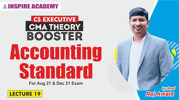 CMA theory booster lecture 19 I Accounting standard lecture 2