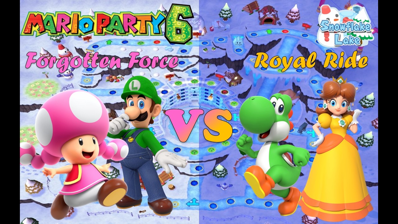 Mario Party 6   Toadette & Luigi vs Daisy & Yoshi   Snowflake Lake