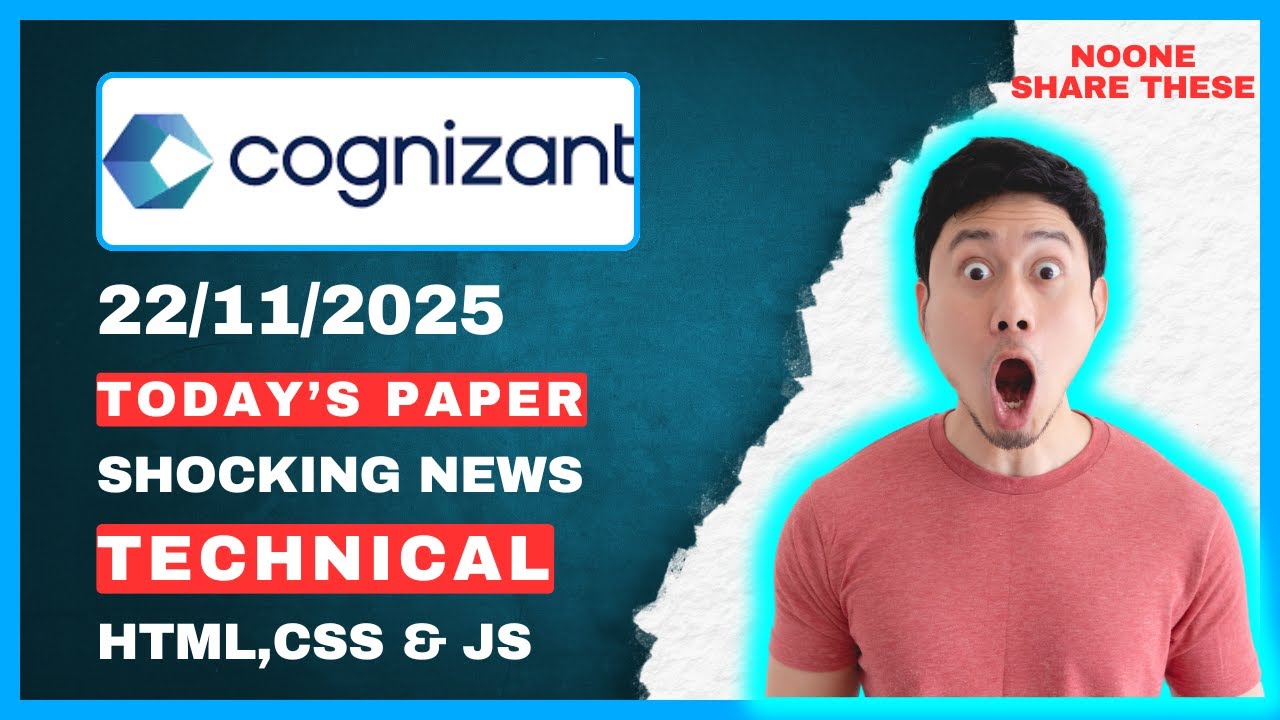 22/11 Questions🫢| Most Asked Cognizant Technical Assessment Questions ...