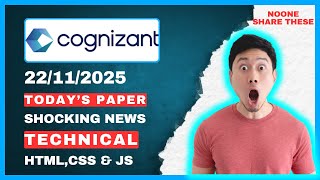 22/11 Questions🫢| Most Asked Cognizant Technical Assessment Questions 2025