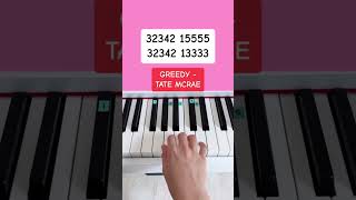 Greedy - Tate McRae (Piano Tutorial) #greedy #tatemcrae #easypianotutorial #pianoshorts
