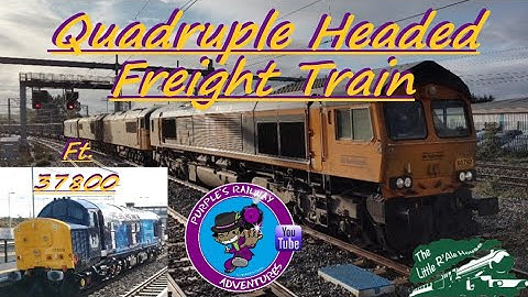 Quadruple Headed GBRf Freight Train and a Class 37800 showing off her new livery