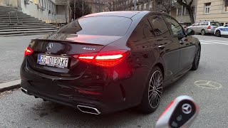 NEW Mercedes C-Class (2023) - EVENING POV test drive (COOL ambient lights & digital cockpit)