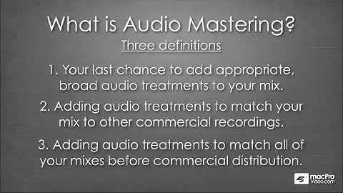 Cubase 5 401: Mastering in Cubase - 02 What is Audio Mastering