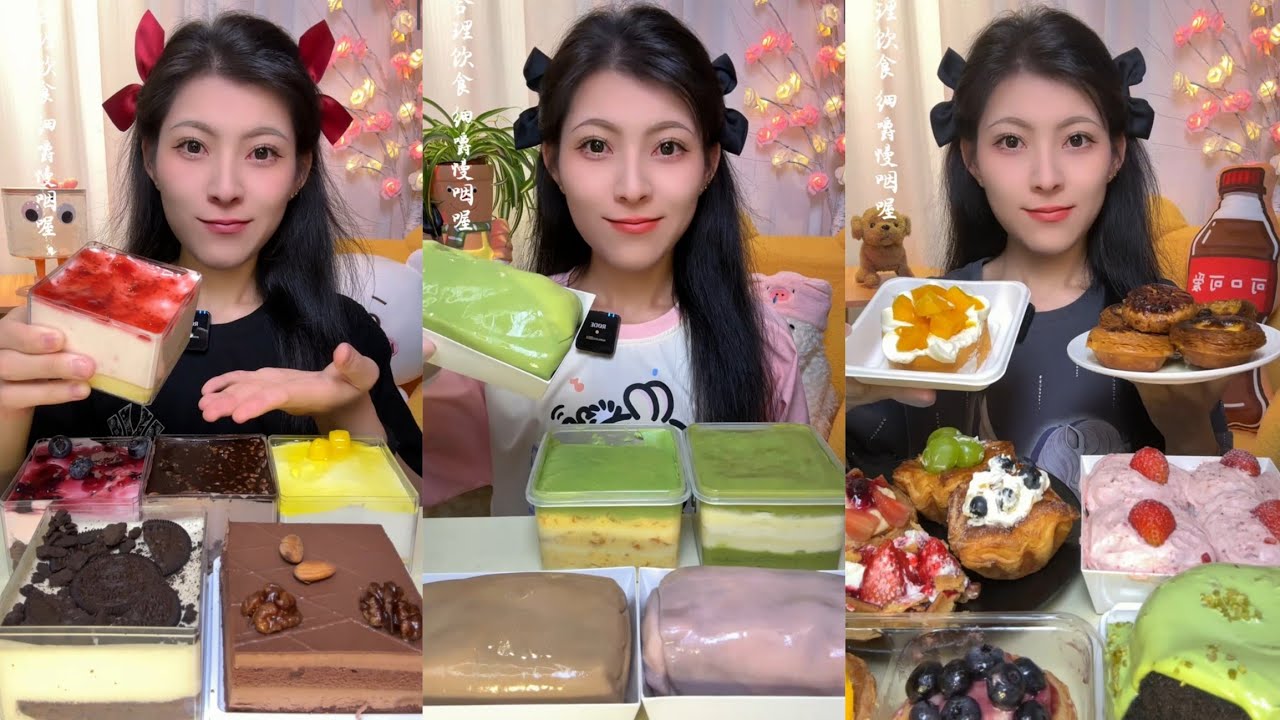 Chocolate Crepe&Chocolate PearlsCAKE 🎂🍰 & DessertASMR/EatingShow Challenge#cream #cake #asmr#mochi