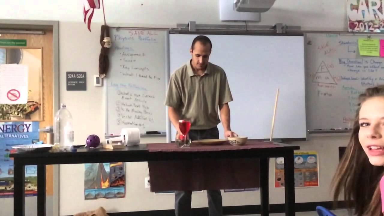 Bergmann Science Tablecloth Trick Newton's Law of Inertia YouTube