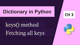 keys Method in Python Dictionary|Dictionary in Python|Fetching All Keys From Dictionary.