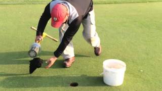 How a golf hole is changed