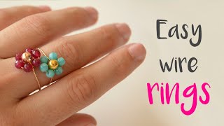 How to make flower WIRE RINGS. Easy!