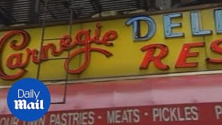 World famous Carnegie Deli holds annual pickle eating contest - Daily Mail