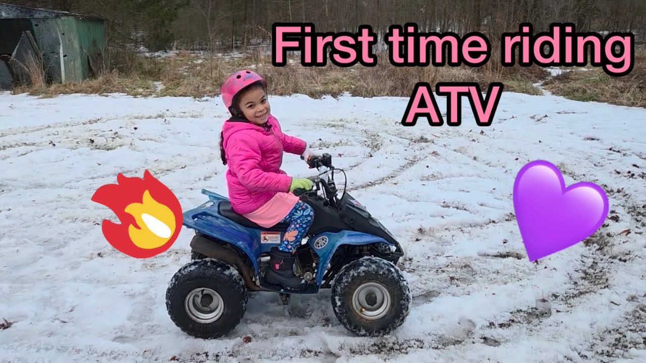 6 Year Old Daughter First Test Ride on New ATV