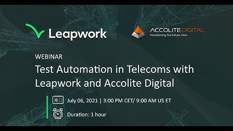 Webinar: Test Automation in Telecoms