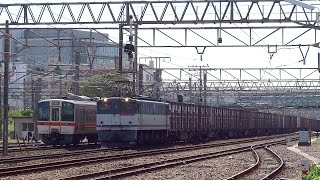 JR貨物 EF65-2057 貨物列車(5087レ JR貨物更新色 赤プレ) 東海道本線 熱田駅