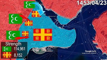 Fall of Constantinople 1453 in 1 minute using Google Earth