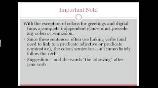 LN 11.05 or 11.04 Punctuation - Colons/Semicolons