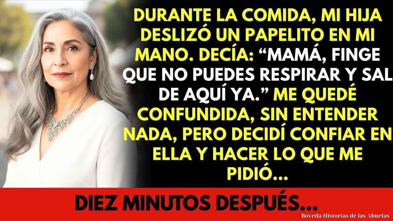 “Finge Que Estás Enferma y Sal de Aquí”, Me Escribió Mi Hija Durante la Comida… 10 Minutos Después