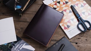 Making a Purple Shell Cordovan Notebook Cover - ASMR