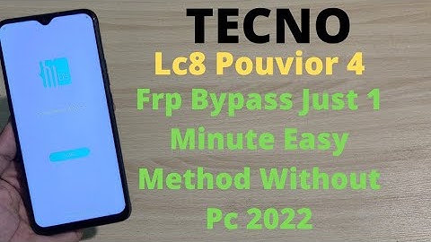 Tecno Lc8 Frp Bypass After Hard Reset Forget Gmail | Tecno Pouvior 4 Google Frp Just 1 Minute