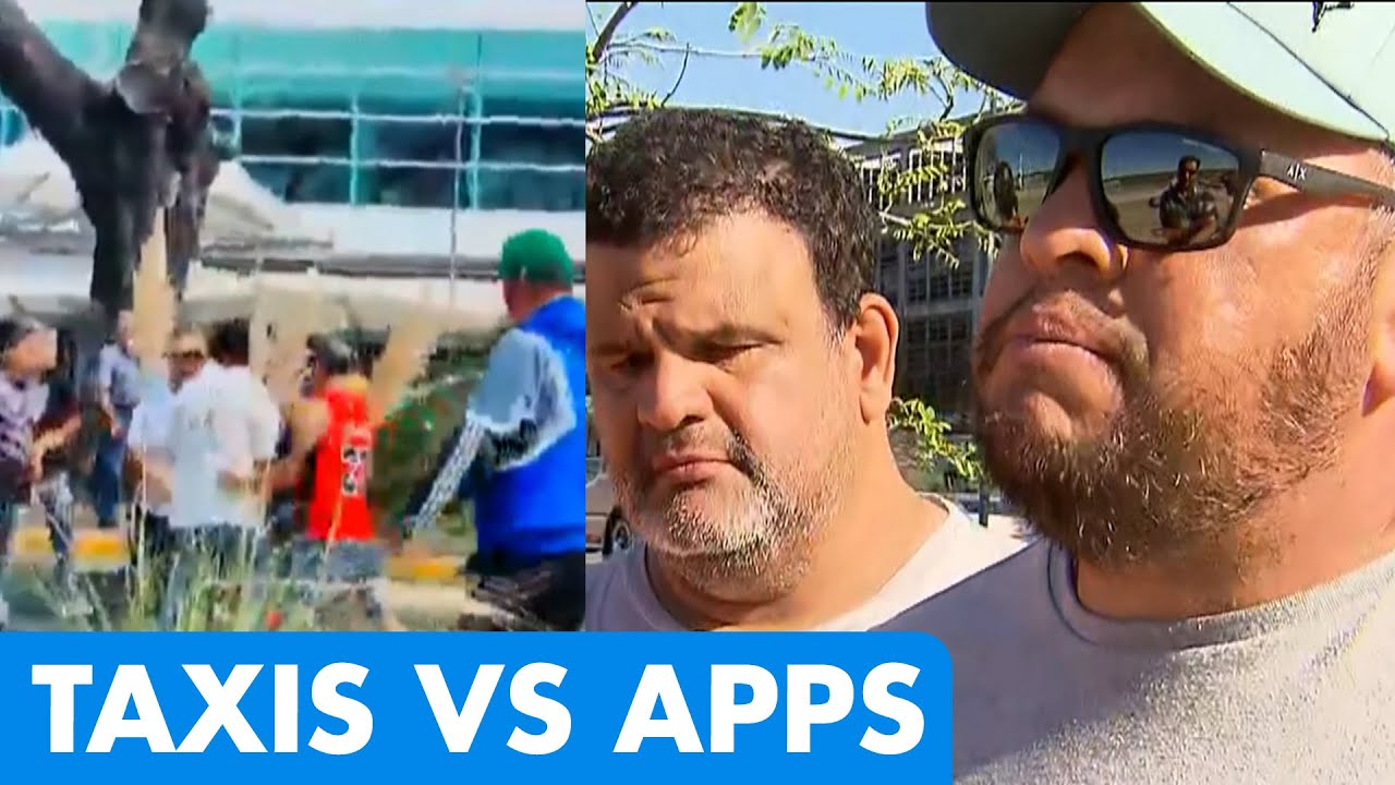 ¡A LAS TROMPADAS! Batalla campal entre TAXISTAS y CHOFERES DE APPS en Aeroparque