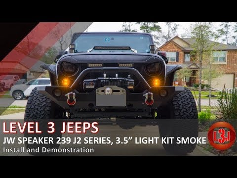 JW SPEAKER 239 J2 SERIES, 3.5IN ROUND LED LIGHT KIT, SMOKE - JK