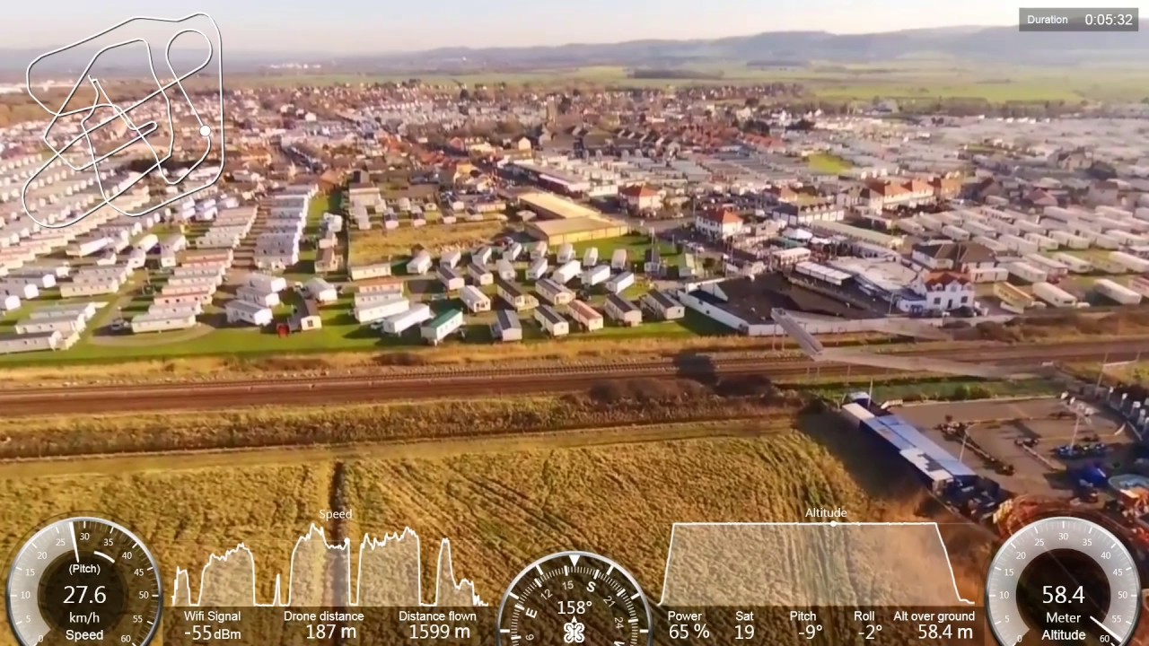 Towyn beach and fair with flight data