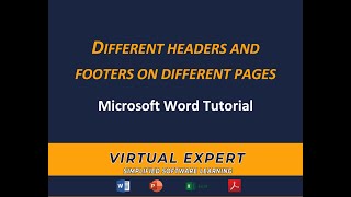 Different header and footer on different pages - Microsoft Word Tutorial