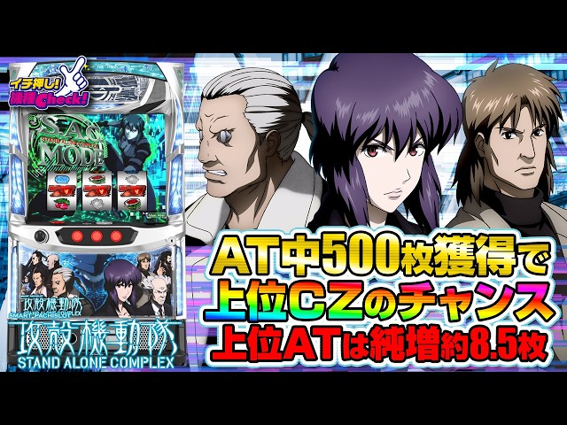 新台 【スマスロ 攻殻機動隊】神出鬼没のHACKがトリガーに! AT中は500