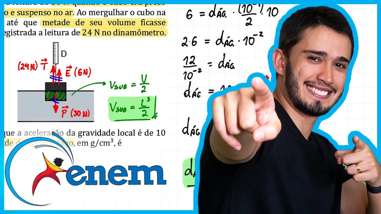 ENEM 2011 - Em um experimento realizado para determinar a densidade da água de um lago, foram utiliz
