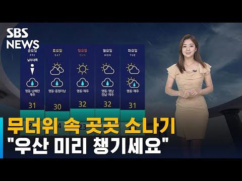[날씨] 무더위 속 곳곳 소나기…"우산 미리 챙기세요" / SBS