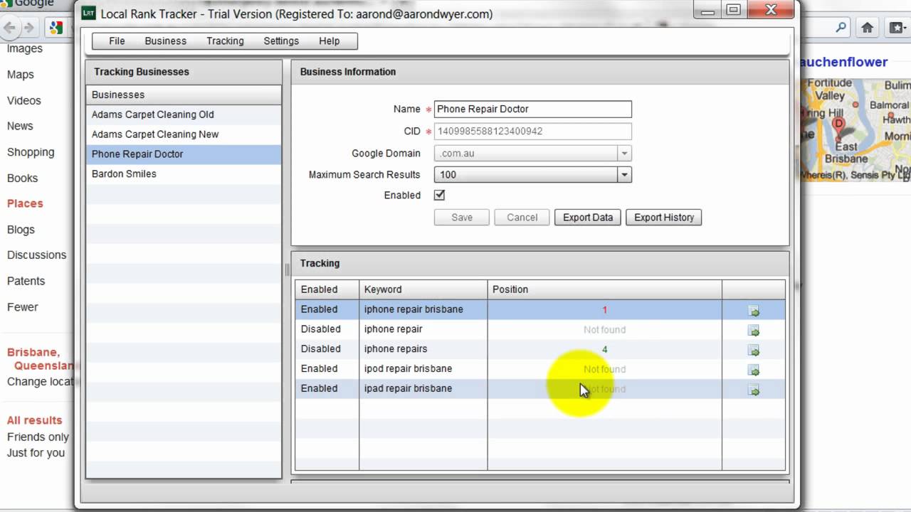 LRT Help - Tracking and Exporting