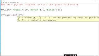 Python program to sort the given dictionary #python #pythonprogramming #pythondictionary