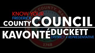 Know Your Frederick County Council: Kavonte Duckett
