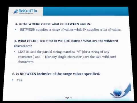 db2 interview questions part 1 youtube wild card interview questions