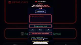 Why is Redis the FASTEST database? Distributed Cache! ⚡🔴 #Shorts #SystemDesign