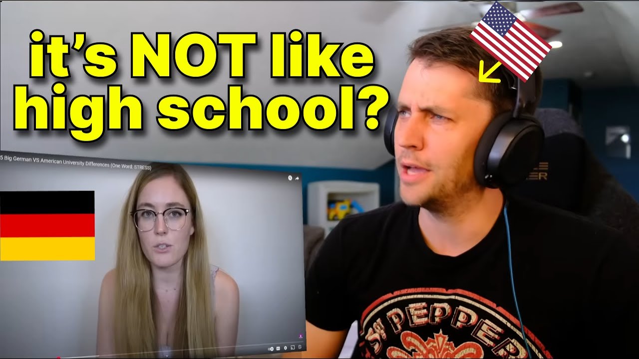 American reacts to GERMAN University VS AMERICAN University