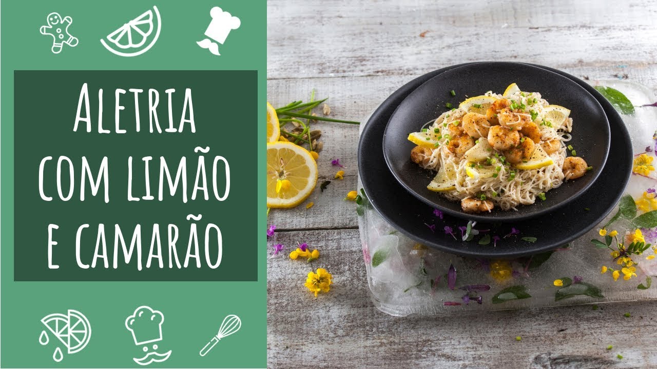 Aletria de camarão com limão