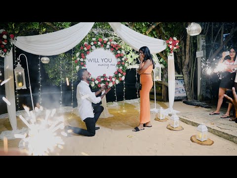 She said “Yes” to the love of her life Tharakie & Sathira Surprise Proposal