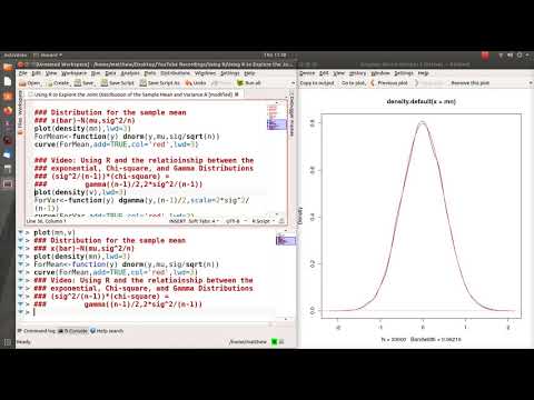 Using R to explore the joint distribution of the sample mean and variance