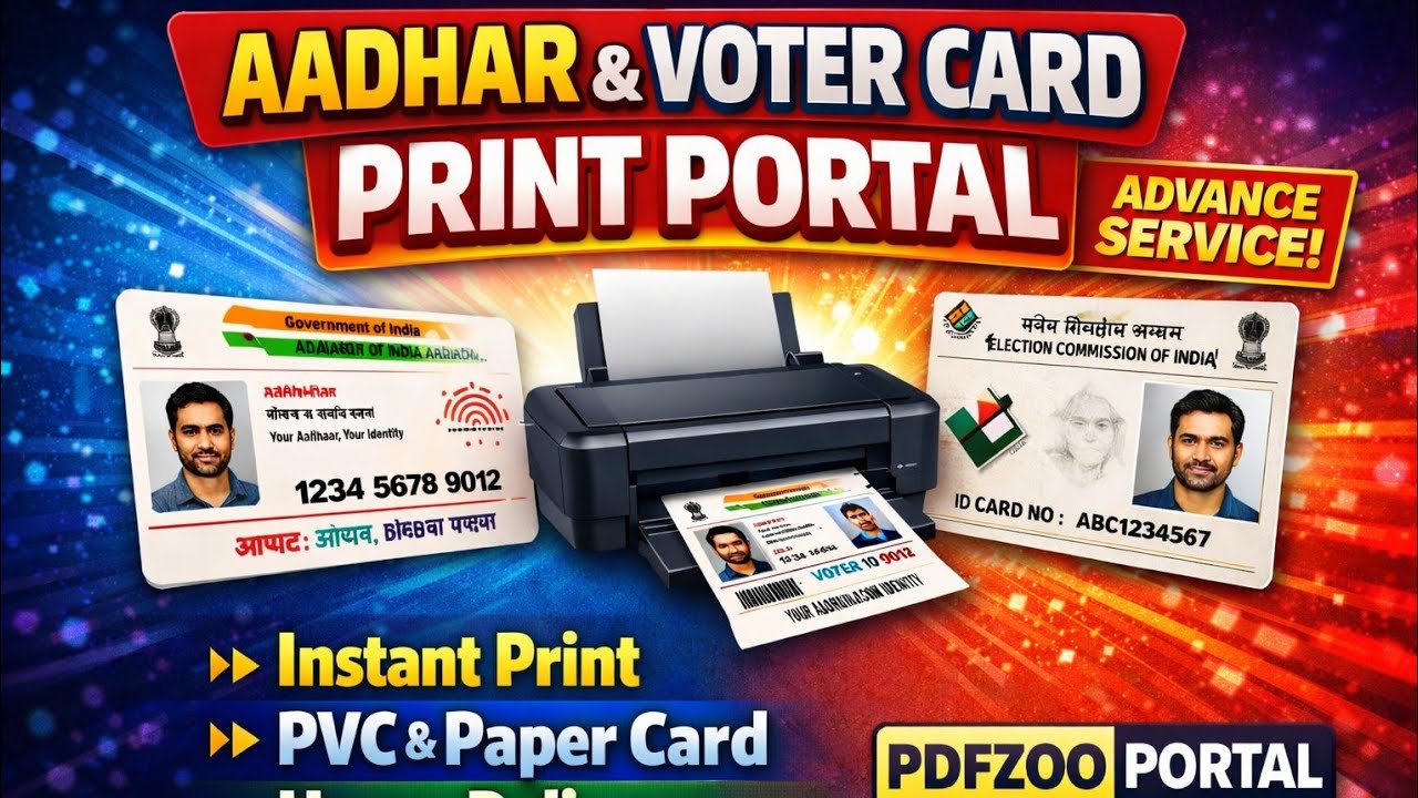 Online Aadhar & Voter Card Printing Service 🪪🖨️ | Trusted Print Portal ✅ | PDFZOO