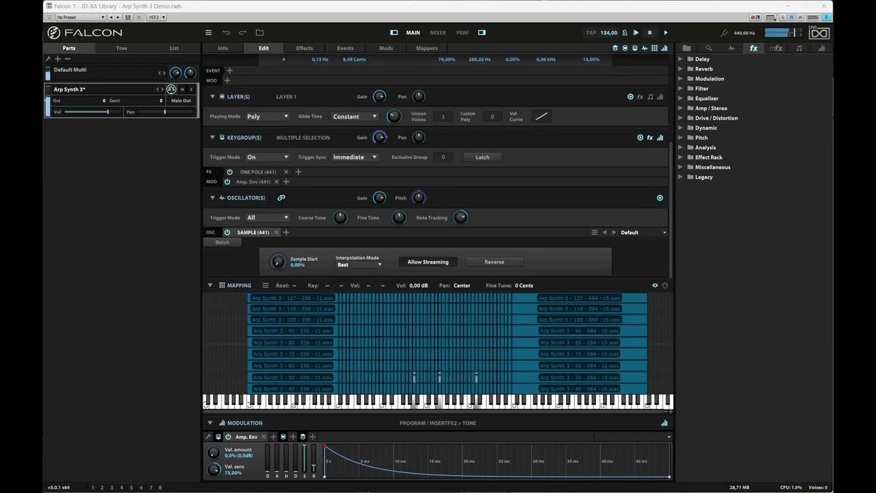 JD-XA Library for UVI Falcon Vol.4 Synth Pluck by Master Of Dreams