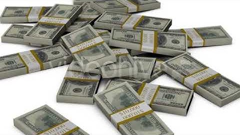 Stacks of $100 Bills Falling into a Pile | Motion Graphics - Envato elements