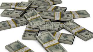 Stacks of $100 Bills Falling into a Pile | Motion Graphics - Envato elements
