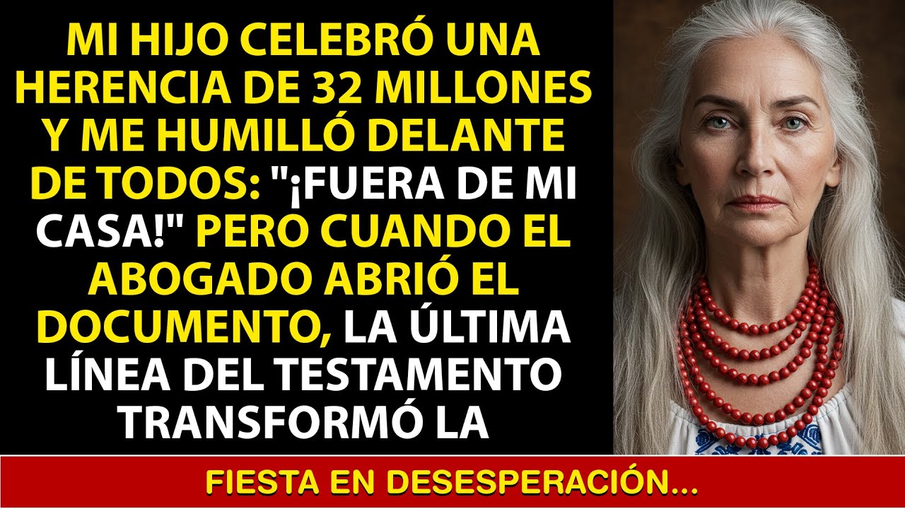 Mi hijo me echó de casa tras recibir 30 millones, pero el testamento lo cambió todo...