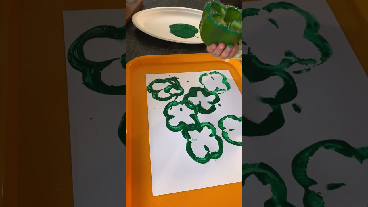 St. Patrick’s Day Shamrock Art with Bell Peppers! 🍀✨