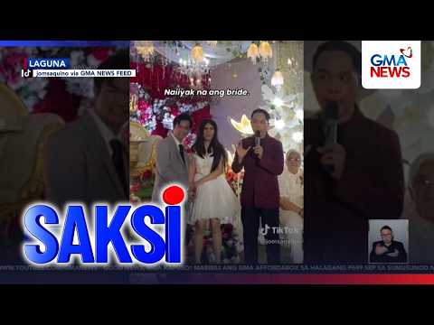 Nawawalang cake sa wedding reception, may suprise reveal sa pagbaba ng chandelier | Saksi