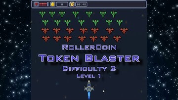 Playing RollerCoin Token Blaster Game (Difficulty2 Level1)