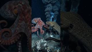 Mega Pacific Octopus vs Titan Giant Moray Eel #GiantOctopus #MorayEel #DeepSea #Underwater